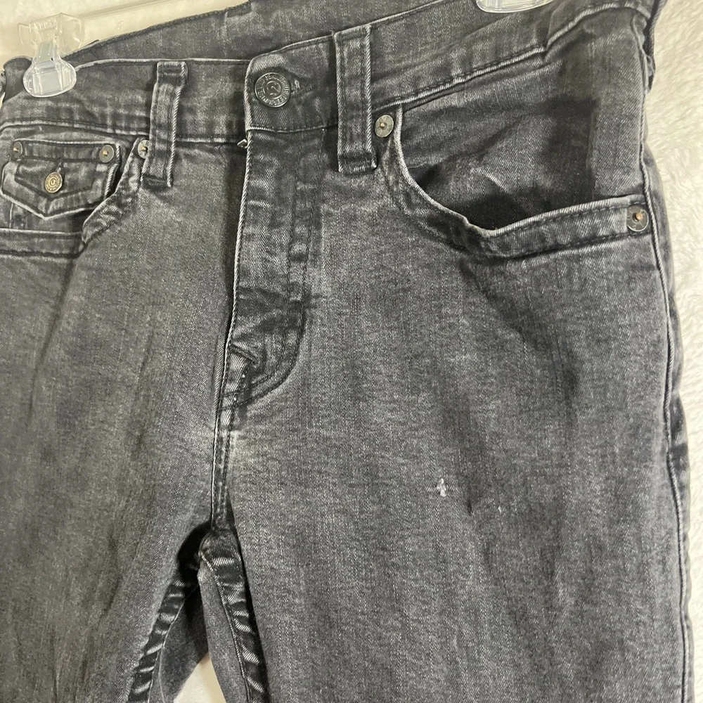 TRUE RELIGION Rocco Flap Black Relaxed Skinny Jeans SZ 33 Rock Grunge Classic